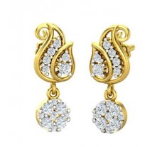 Natural Diamond Earrings 0.46 CT / 3.12 gm Gold
