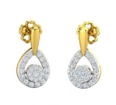 Natural Diamond Earrings 0.34 CT / 3.12 gm Gold