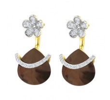 Natural Diamond & Gemstone Earrings 18.15 CT / 2.15 gm Gold