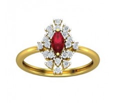 Natural Diamond & Gemstone Ring 0.77 CT / 3.08 gm Gold