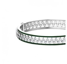 Natural Diamond With Enamel Bangles 3.46 CT / 33.00 gm Gold