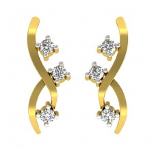Natural Diamond Earrings 0.15 CT / 2.30 gm Gold