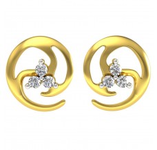 Natural Diamond Earrings 0.21 CT / 3.55 gm Gold