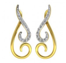 Natural Diamond Earrings 0.22 CT / 3.85 gm Gold
