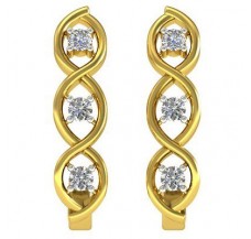 Natural Diamond Earrings 0.42 CT / 6.30 gm Gold