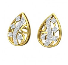 Natural Diamond Earrings 0.28 CT / 3.24 gm Gold