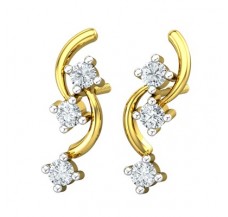 Natural Diamond Earrings 0.39 CT / 2.50 gm Gold