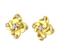 Natural Diamond Earrings 0.16 CT / 4.20 gm Gold
