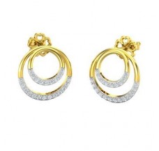 Natural Diamond Earrings 0.41 CT / 4.26 gm Gold