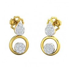 Natural Diamond Earrings 0.22 CT / 2.74 gm Gold