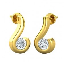 Natural Diamond Earrings 0.10 CT / 1.55 gm Gold