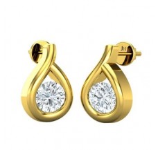 Natural Diamond Earrings 0.14 CT / 1.47 gm Gold