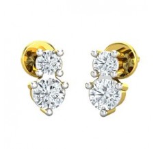 Natural Diamond Earrings 0.12 CT / 1.55 gm Gold