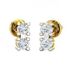Natural Diamond Earrings 0.18 CT / 1.70 gm Gold