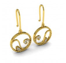 Natural Diamond Earrings 0.11 CT / 4.80 gm Gold