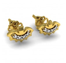 Natural Diamond Earrings 0.09 CT / 2.30 gm Gold