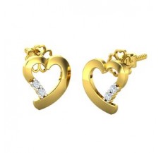 Natural Diamond Earrings 0.08 CT / 2.50 gm Gold