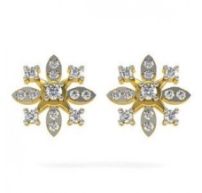 Natural Diamond Earrings 0.40 CT / 3.65 gm Gold