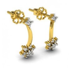 Natural Diamond earrings for girls 0.22 CT / 2.50 gm Gold