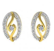 Natural Diamond Earrings 0.40 CT / 3.50 gm Gold