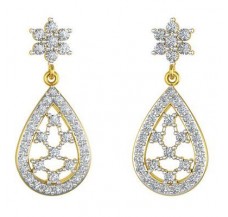 Natural Diamond Earrings 0.986 CT / 4.80 gm Gold