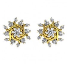 Natural Diamond Earrings 0.276 CT / 2.45 gm Gold