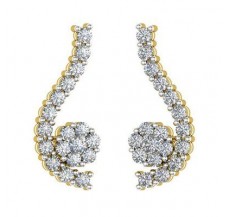 Natural Diamond Earrings 0.57 CT / 3.93 gm Gold