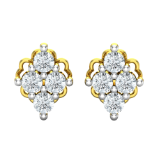 Natural Diamond Earrings 0.24 CT / 2.20 gm Gold