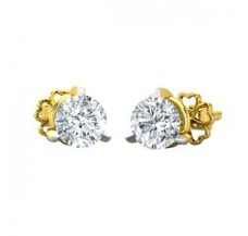 Natural Diamond Earrings 0.13 CT / 3.30 gm Gold