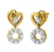 Natural Diamond Earrings 0.37 CT / 3.00 gm Gold