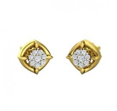 Natural Diamond Earrings 0.28 CT / 3.50 gm Gold