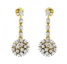 Natural Diamond Earrings 1.15 CT / 5.04 gm Gold