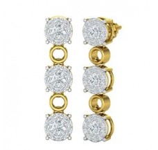 Natural Diamond Earrings 1.86 CT / 7.87 gm Gold