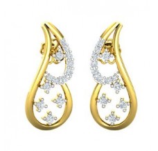Natural Diamond Earrings 0.35 CT / 3.57 gm Gold