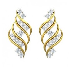 Natural Diamond Earrings 0.44 CT / 4.45 gm Gold