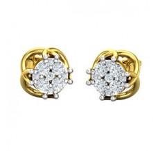 Natural Diamond Earrings 0.300 CT / 2.90 gm Gold