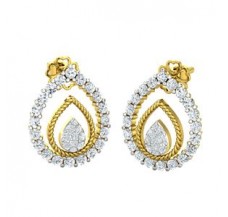 Natural Diamond Earrings 1.07 CT / 4.22 gm Gold