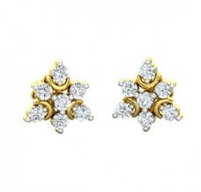 Natural Diamond Earrings 0.35 CT / 2.00 gm Gold