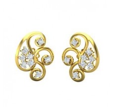 Natural Diamond Earrings 0.32 CT / 3.10 gm Gold