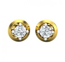 PreSet Natural Solitaire Diamond Earrings 0.60 CT / 3.20 gm Gold