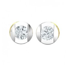 PreSet Natural Solitaire Diamond Earrings 0.80 CT / 3.90 gm Gold