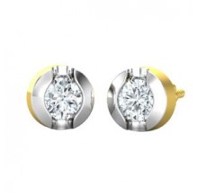 PreSet Natural Solitaire Diamond Earrings 0.60 CT / 2.45 gm Gold
