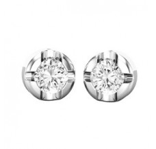 PreSet Natural Solitaire Diamond Earrings 0.80 CT / 3.30 gm Gold
