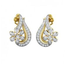 Natural Diamond Earrings 0.42 CT / 3.80 gm Gold