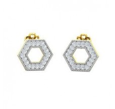 Natural Diamond Earrings 0.43 CT / 3.40 gm Gold