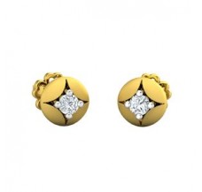 Natural Diamond Earrings 0.12 CT / 1.30 gm Gold