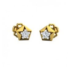 Natural Diamond Earrings 0.12 CT / 2.00 gm Gold