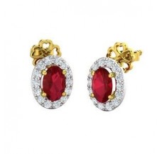 Natural Diamond & Gemstone Earrings 2.33 CT / 2.30 gm Gold