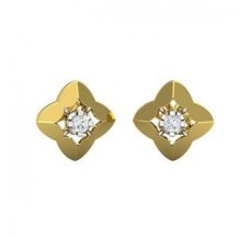 Natural Diamond Earrings 0.10 CT / 3.20 gm Gold