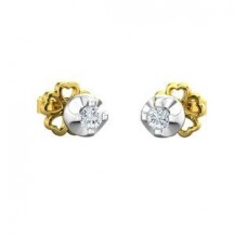 Natural Diamond Earrings 0.10 CT / 2.10 gm Gold